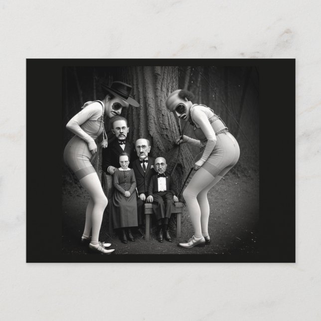 Bizarre People in the Woods Postcard (Front)