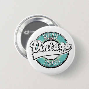 Bizerte tunisia vintage style logo 6 cm round badge