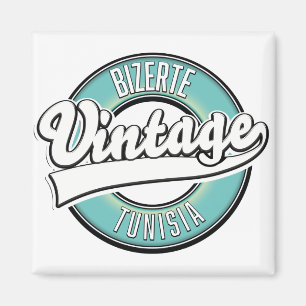Bizerte tunisia vintage style logo magnet