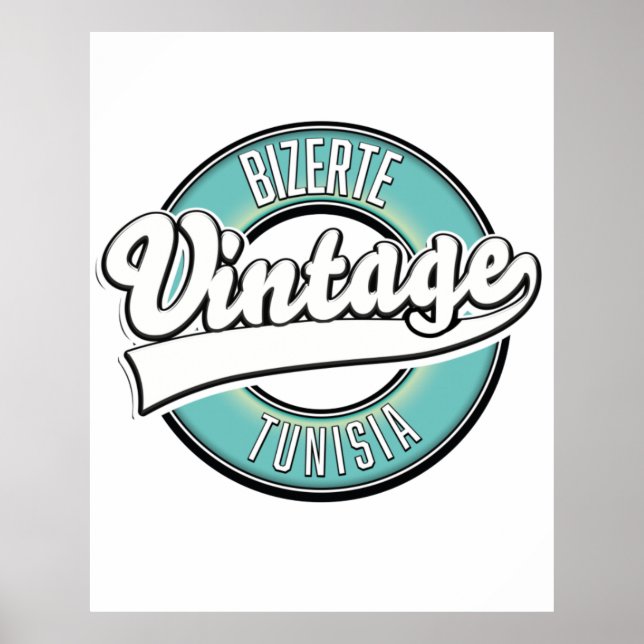 Bizerte tunisia vintage style logo poster (Front)