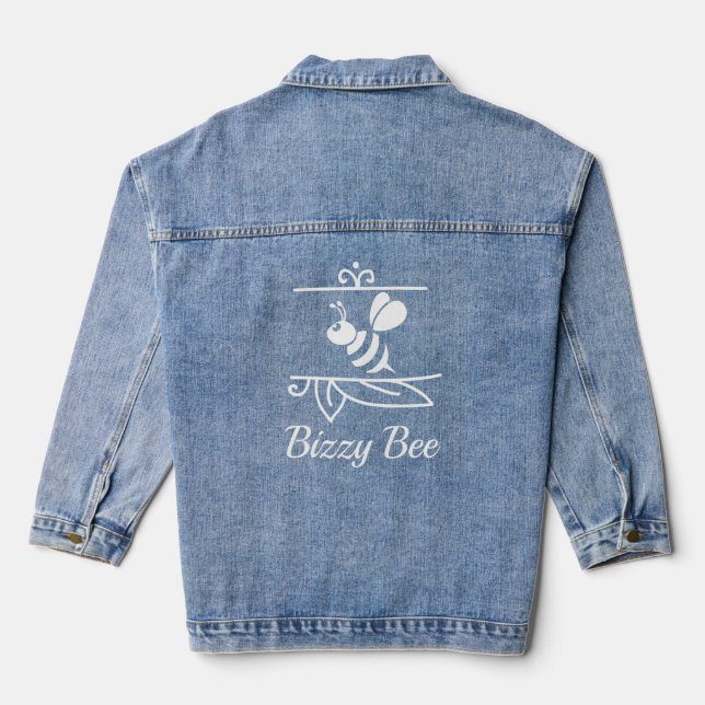 Bizzy Bee Bumblebee Design  Denim Jacket (Back)