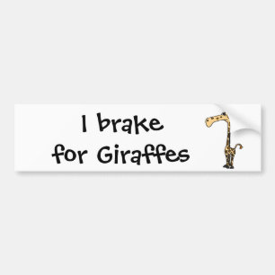 BJ- Funny Sad Giraffe Bumper Sticker
