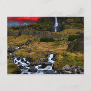 Bjarnafoss waterfall in Snaefellsnes Peninsula Ice Postcard