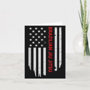Bjj Brazilian Jiu Jitsu American Flag Card