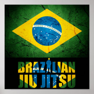 BJJ Brazilian Jiu Jitsu - Brazilian Flag Poster