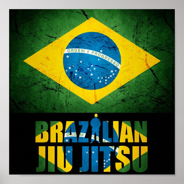 BJJ Brazilian Jiu Jitsu - Brazilian Flag Poster (Front)