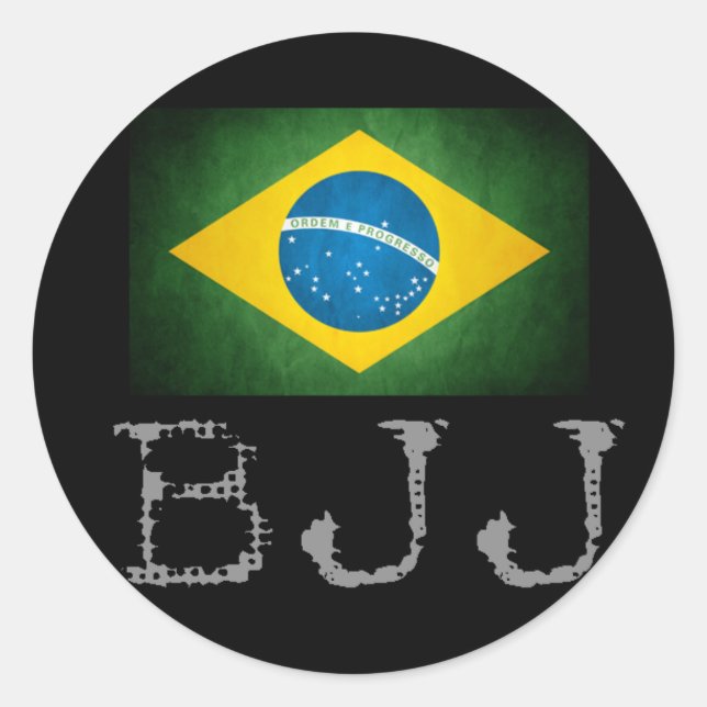 BJJ Brazilian Jiu Jitsu Flag Sticker (Front)