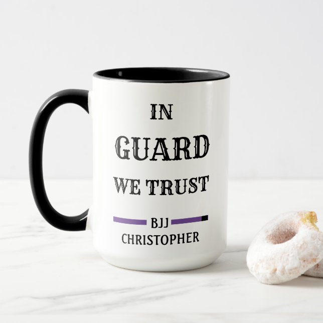 BJJ Brazilian Jiu Jitsu Guard Trust Purple Belt Mug (With Donut)