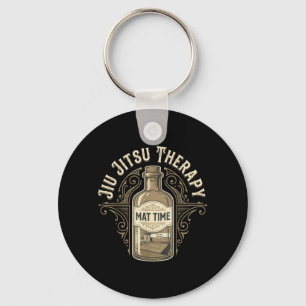 BJJ Brazilian Jiu Jitsu Mat Time Remedy Retro Key Ring