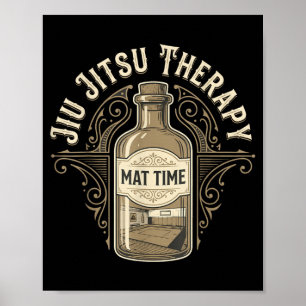 BJJ Brazilian Jiu Jitsu Mat Time Remedy Retro Poster