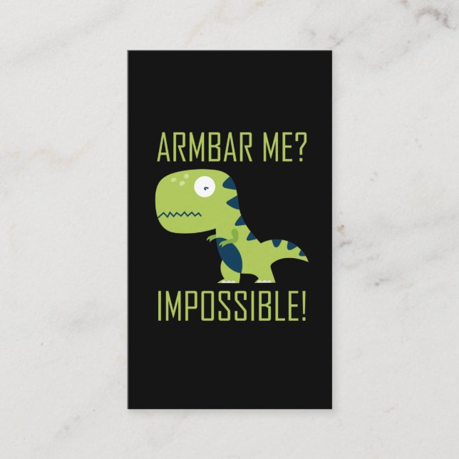 BJJ Brazilian Jiu Jitsu TRex Armbar Humor Business Card (Front)