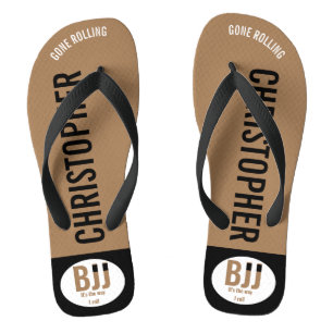 BJJ Brown Belt Rolling Add Your Name Jiu Jitsu Thongs