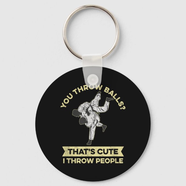 BJJ Design for a Jiu Jitsu Fighter Key Ring (Front)