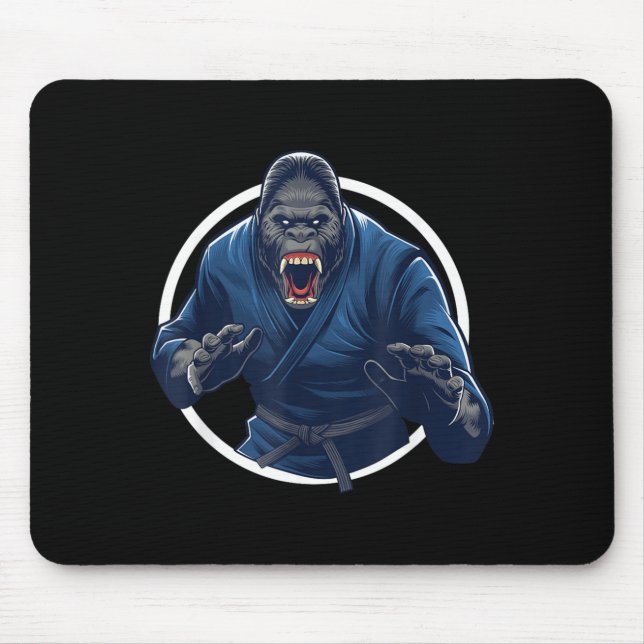 BJJ Gorilla Train Like a Bigfoot Sasquatch Mouse Pad (Front)