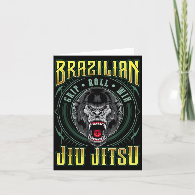 BJJ Grip Roll Win - Grappling Jiu Jitsu Angry Card (Front)