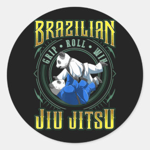 BJJ Grip Roll Win - Grappling Jiu Jitsu Fighting Classic Round Sticker