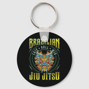 BJJ Grip Roll Win - Grappling Jiu Jitsu Foo Dog Key Ring