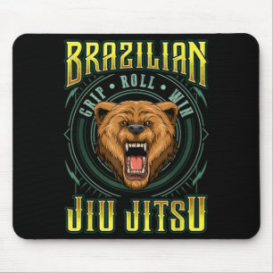 BJJ Grip Roll Win - Grappling Jiu Jitsu Grizzly Mouse Pad