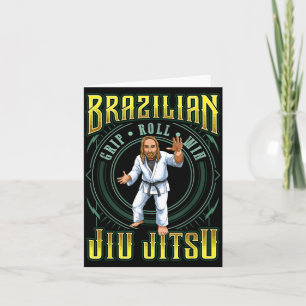 BJJ Grip Roll Win - Grappling Jiu Jitsu Jesus Card