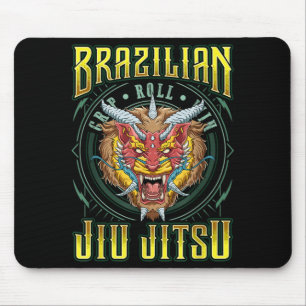 BJJ Grip Roll Win - Grappling Jiu Jitsu Lion Demon Mouse Pad