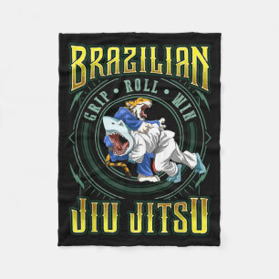 BJJ Grip Roll Win - Grappling Jiu Jitsu Shark Fleece Blanket