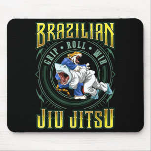 BJJ Grip Roll Win - Grappling Jiu Jitsu Shark Mouse Pad