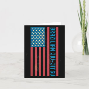 BJJ Jiu Jitsu Amerian USA Flag Distressed Vintage Card