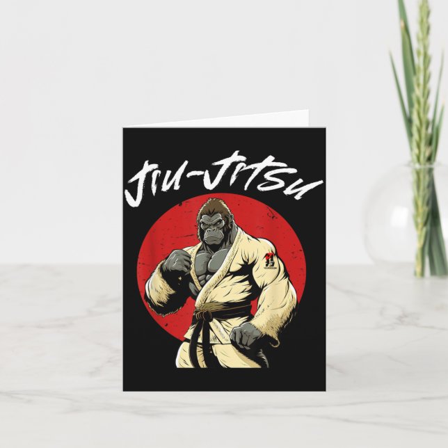 BJJ Jiu Jitsu Grappling Gorilla Card (Front)