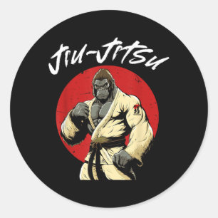 BJJ Jiu Jitsu Grappling Gorilla Classic Round Sticker