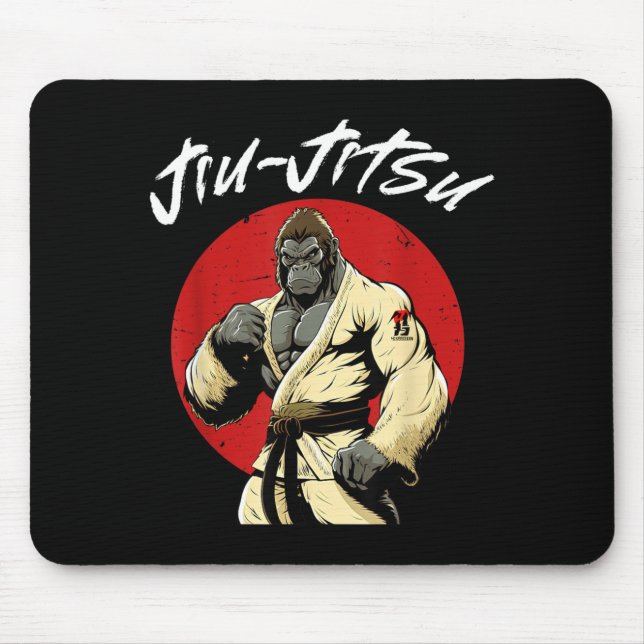 BJJ Jiu Jitsu Grappling Gorilla Mouse Pad (Front)