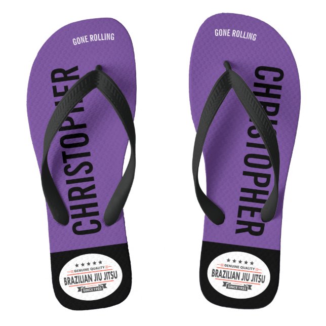 BJJ Purple Belt Genuine Quality Gone Rolling Thongs (Footbed)