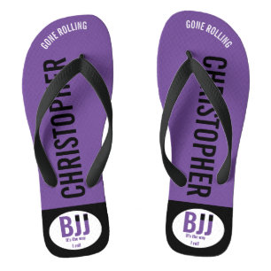 BJJ Purple Belt Rolling Add Your Name Jiu Jitsu Thongs
