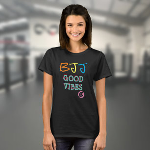 BJJ Retro Graffiti style Good Vibes Black T-Shirt