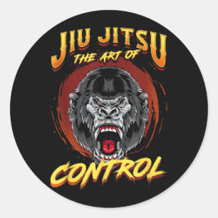 BJJ The Art Of Control - Grappling Jiu Jitsu Angry Classic Round Sticker