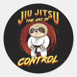 BJJ The Art Of Control - Grappling Jiu Jitsu Sloth Classic Round Sticker