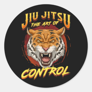 BJJ The Art Of Control - Grappling Jiu Jitsu Tiger Classic Round Sticker