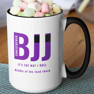 BJJ Way I Roll Add Your Name Jiu Jitsu Purple Belt Mug