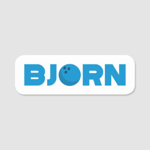 Bjorn bowling name tag