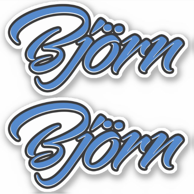 Björn name blue sticker Sticker Sticker Sticker (Front)