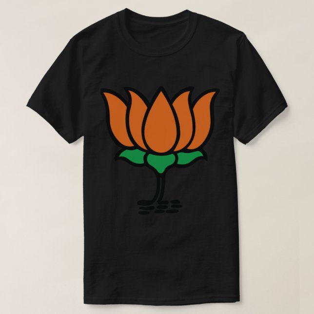 BJP Lotus Design Narendra Modi India BJP Supporter T-Shirt (Design Front)