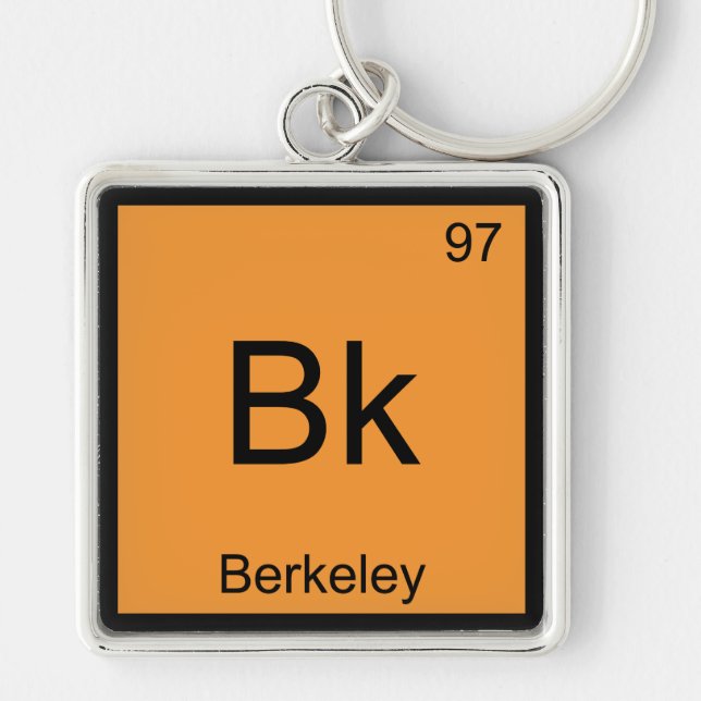 Bk - Berkeley Chemistry Element Symbol California Key Ring (Front)