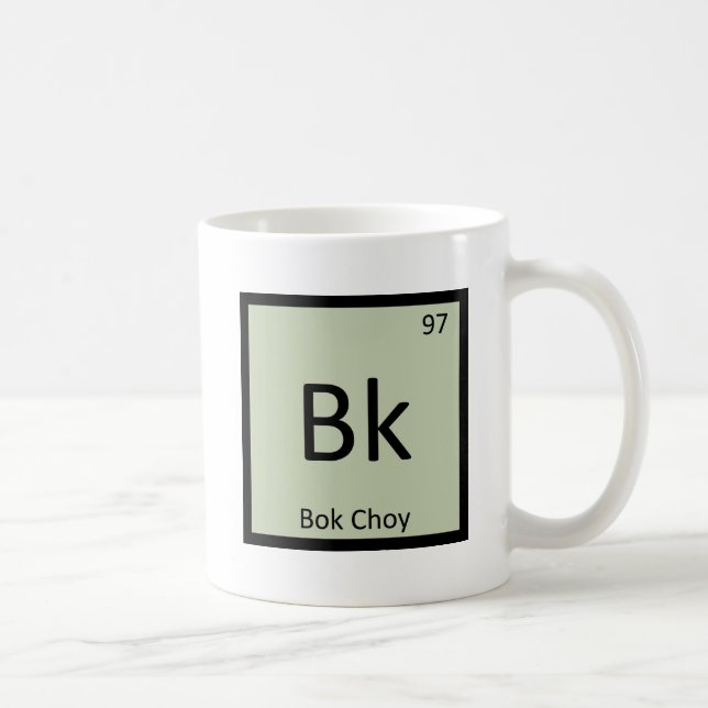 Bk - Bok Choy Vegetable Chemistry Periodic Table Coffee Mug (Right)