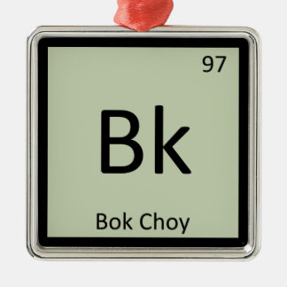Bk - Bok Choy Vegetable Chemistry Periodic Table Metal Ornament