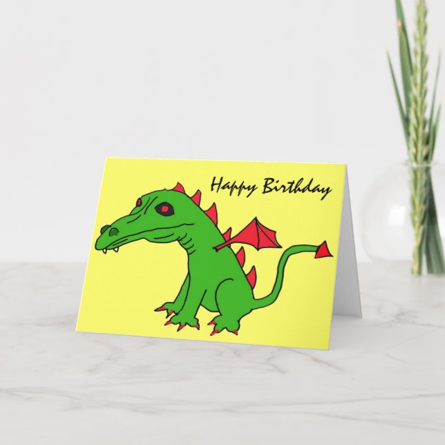 BK - Funny dragon birthday card (Front)