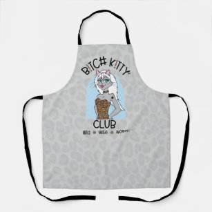 BK!TTY Club™ All-Over Print Apron Med - Grey