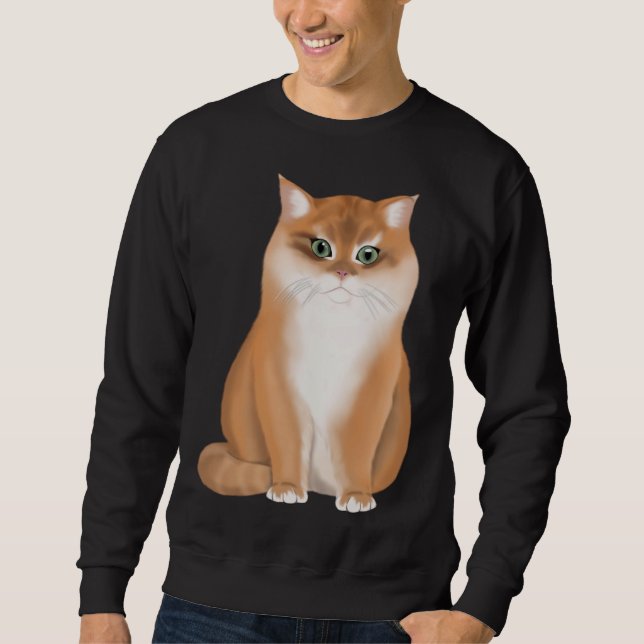 BKH British Short Hair Cat Black Golden Shaded Sweatshirt (Front)