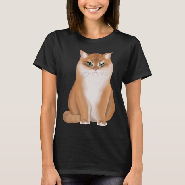 BKH British Short Hair Cat Black Golden Shaded T-Shirt (Front)