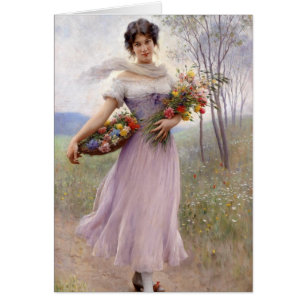 Blaas: Girl in Lilac with Flowers
