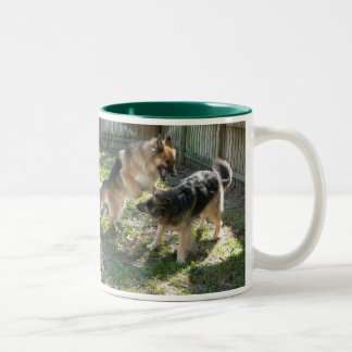 Black 11 oz Two-Tone Mug Dog Play