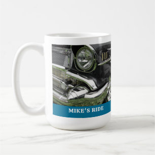 Black 1957 Chevy Car, Name/Message, Your Photo/Art Coffee Mug